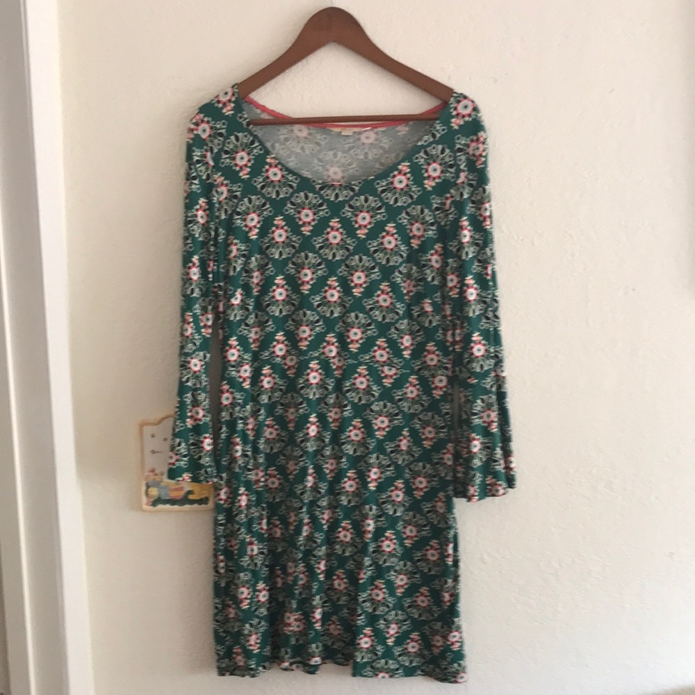 Boden green floral dress